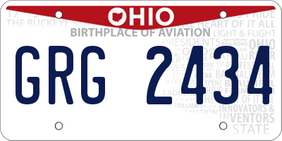OH license plate GRG2434
