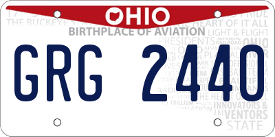 OH license plate GRG2440