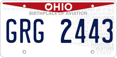 OH license plate GRG2443