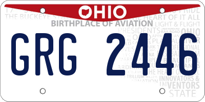 OH license plate GRG2446