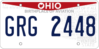 OH license plate GRG2448