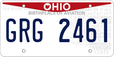 OH license plate GRG2461