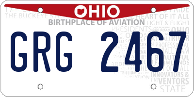 OH license plate GRG2467