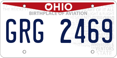 OH license plate GRG2469