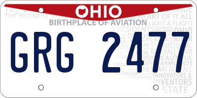 OH license plate GRG2477