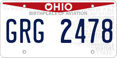 OH license plate GRG2478