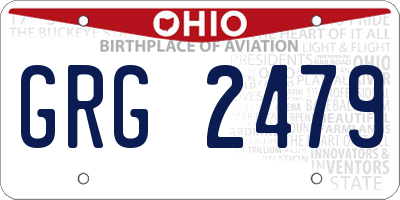 OH license plate GRG2479