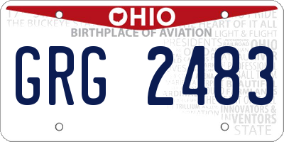 OH license plate GRG2483