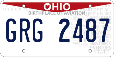 OH license plate GRG2487