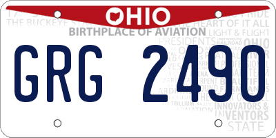 OH license plate GRG2490