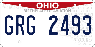 OH license plate GRG2493