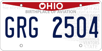 OH license plate GRG2504