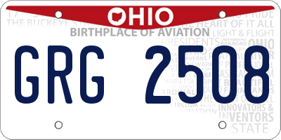 OH license plate GRG2508