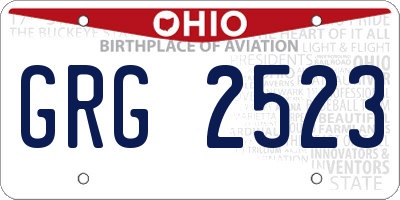 OH license plate GRG2523