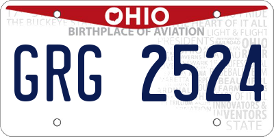 OH license plate GRG2524