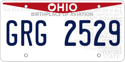 OH license plate GRG2529