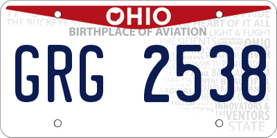 OH license plate GRG2538