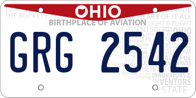 OH license plate GRG2542
