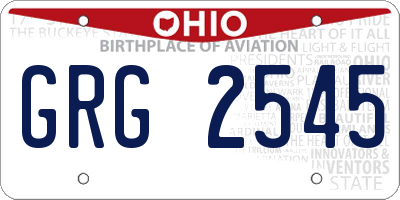 OH license plate GRG2545