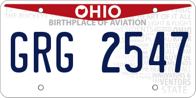 OH license plate GRG2547