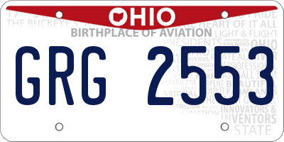 OH license plate GRG2553