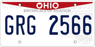 OH license plate GRG2566