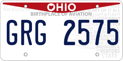 OH license plate GRG2575