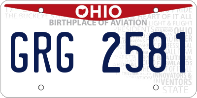 OH license plate GRG2581