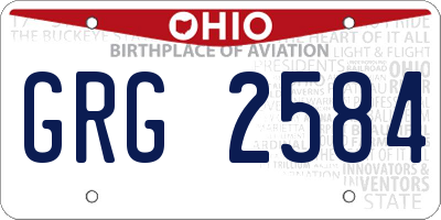 OH license plate GRG2584