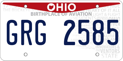 OH license plate GRG2585