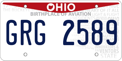OH license plate GRG2589