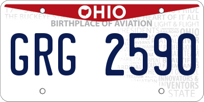 OH license plate GRG2590