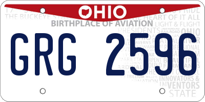 OH license plate GRG2596