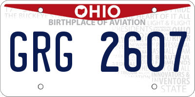 OH license plate GRG2607