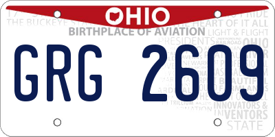 OH license plate GRG2609