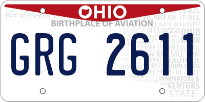 OH license plate GRG2611