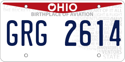 OH license plate GRG2614