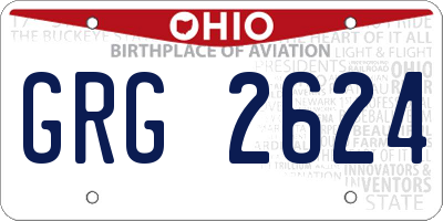 OH license plate GRG2624