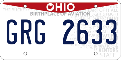 OH license plate GRG2633