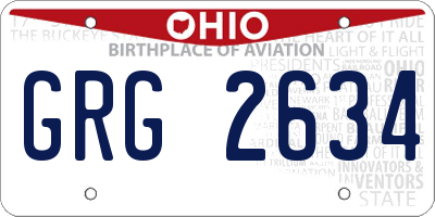 OH license plate GRG2634
