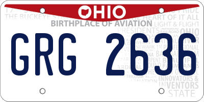 OH license plate GRG2636