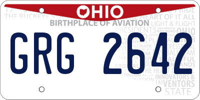 OH license plate GRG2642
