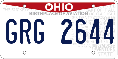 OH license plate GRG2644