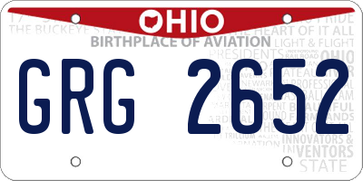 OH license plate GRG2652