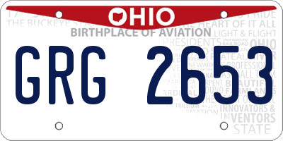 OH license plate GRG2653