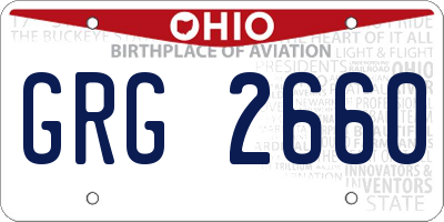 OH license plate GRG2660