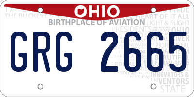 OH license plate GRG2665