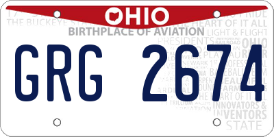 OH license plate GRG2674
