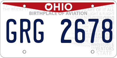 OH license plate GRG2678