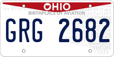OH license plate GRG2682